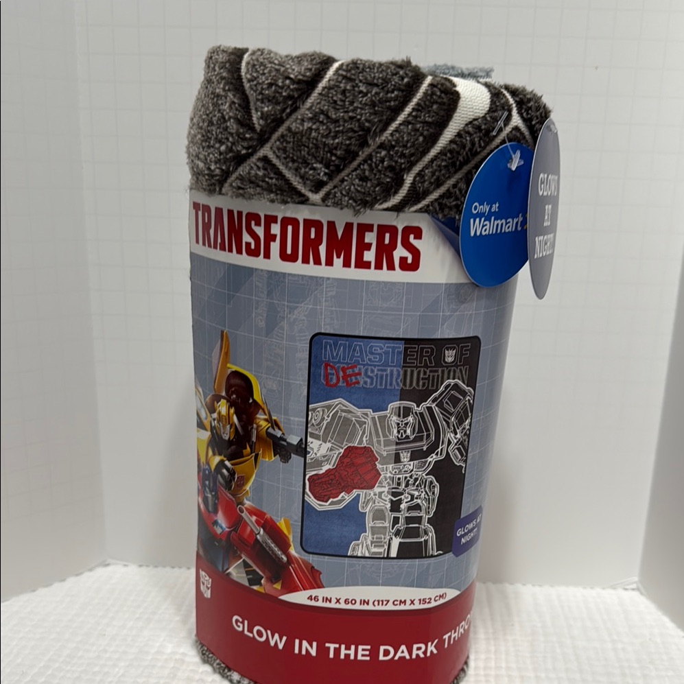 Glow In The Dark Throw Blanket  Gray Transformers